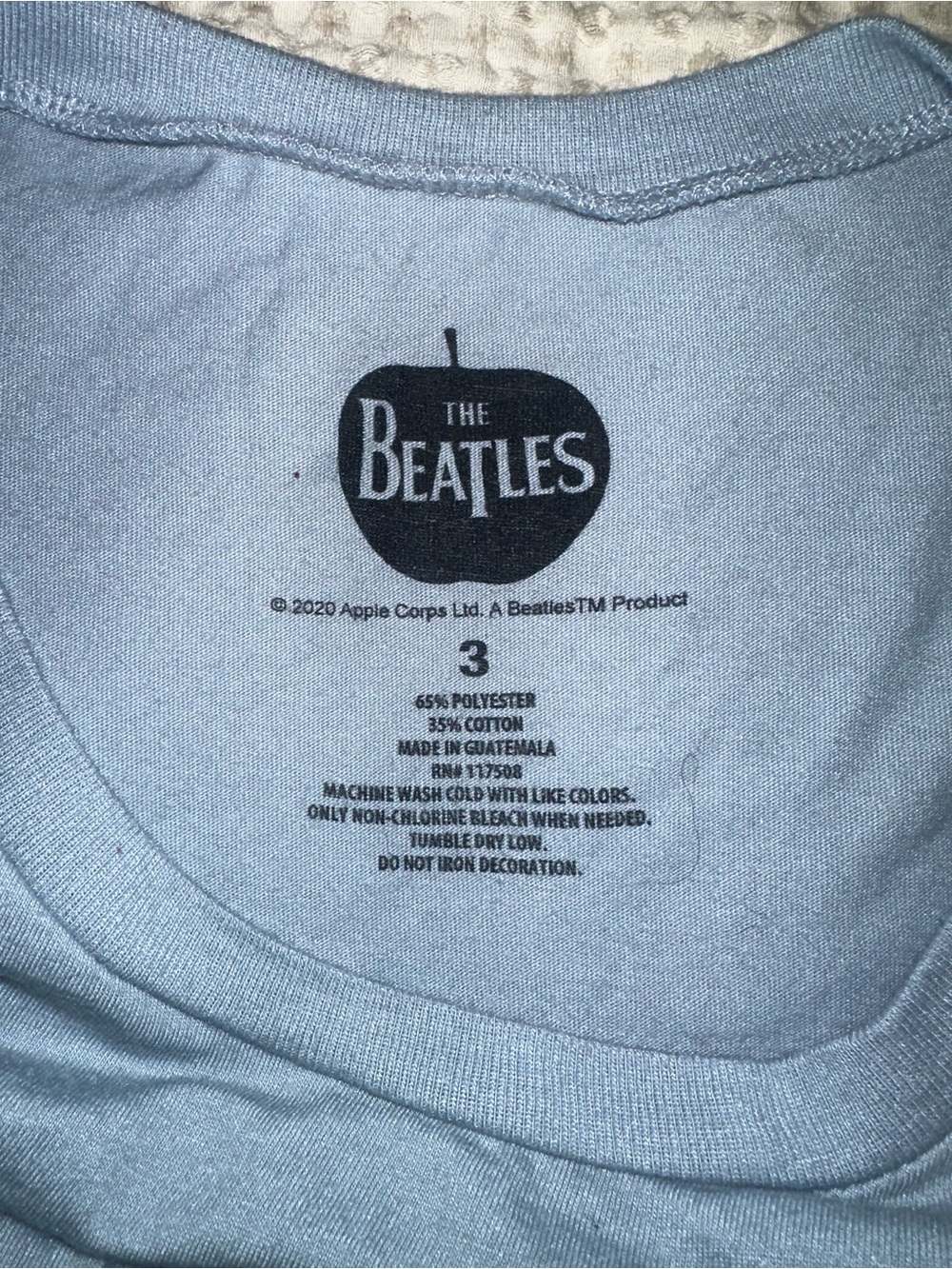 The Beatles "Here Comes The Sun" Graphic Crop Top Tee - Dusty Blue - Picture 3 of 3